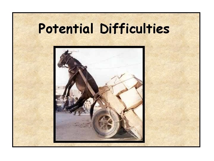 Potential Difficulties 