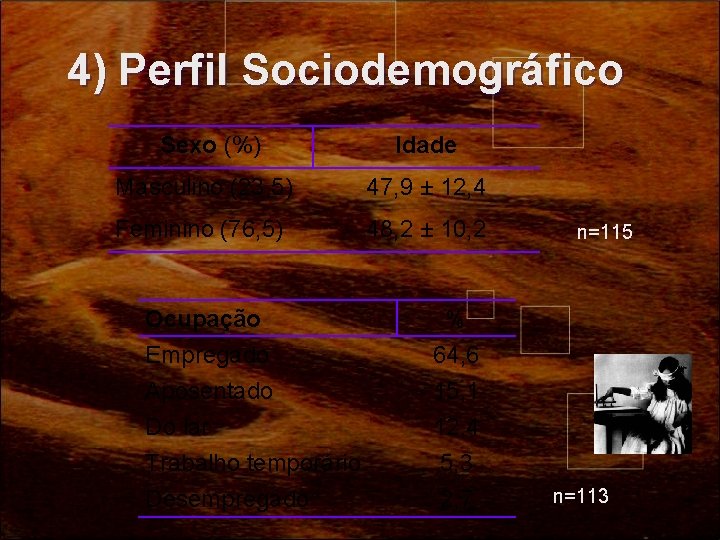 4) Perfil Sociodemográfico Sexo (%) Idade Masculino (23, 5) 47, 9 ± 12, 4