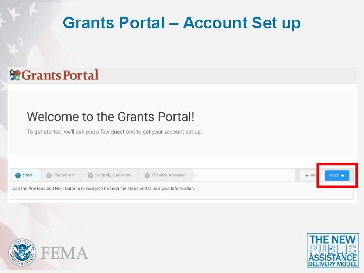 Grants Portal – Account Set up 