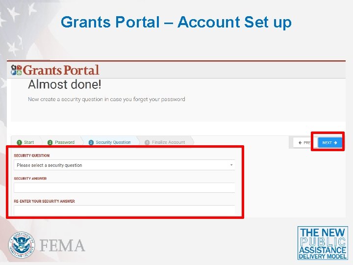 Grants Portal – Account Set up 