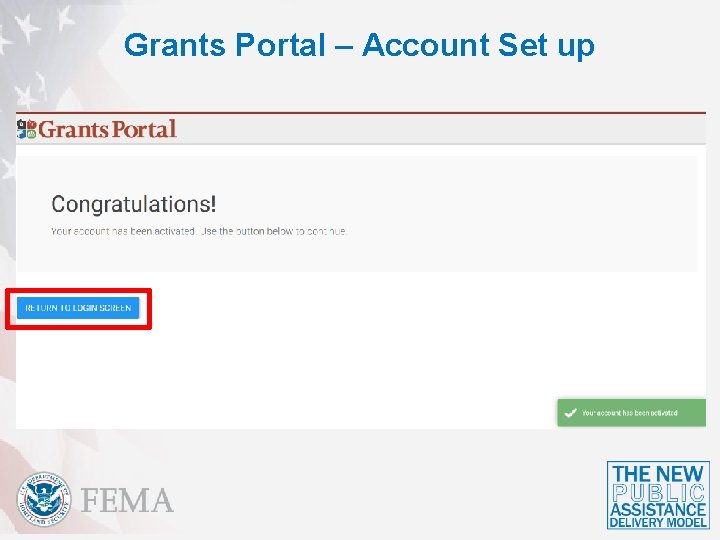 Grants Portal – Account Set up 