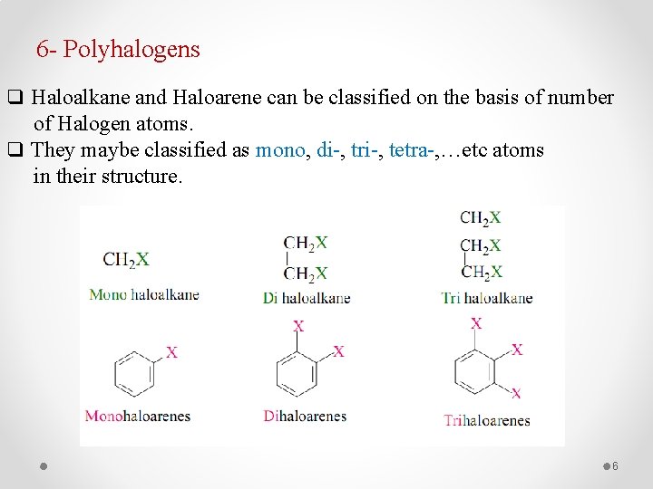 6 - Polyhalogens q Haloalkane and Haloarene can be classified on the basis of