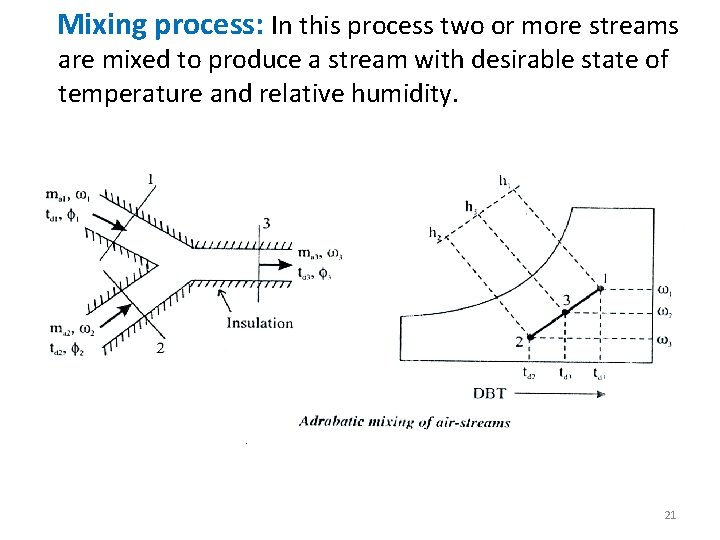 Mixing process: In this process two or more streams are mixed to produce