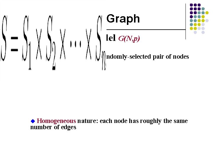 Random Graph ER random graph model G(N, p) Given N nodes u Add an