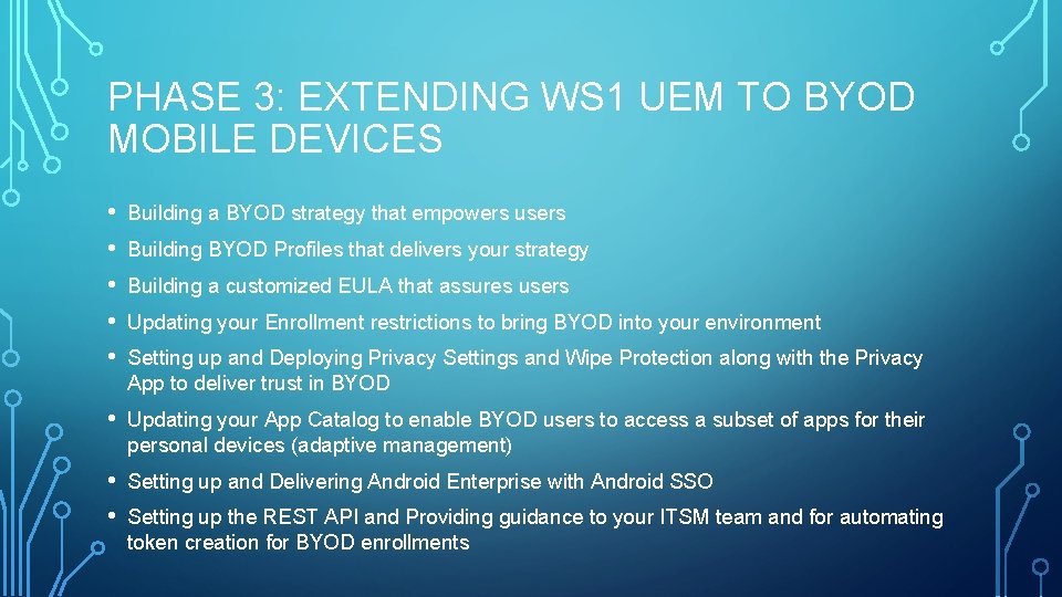 PHASE 3: EXTENDING WS 1 UEM TO BYOD MOBILE DEVICES • • • Building PHASE 3: EXTENDING WS 1 UEM TO BYOD MOBILE DEVICES • • • Building