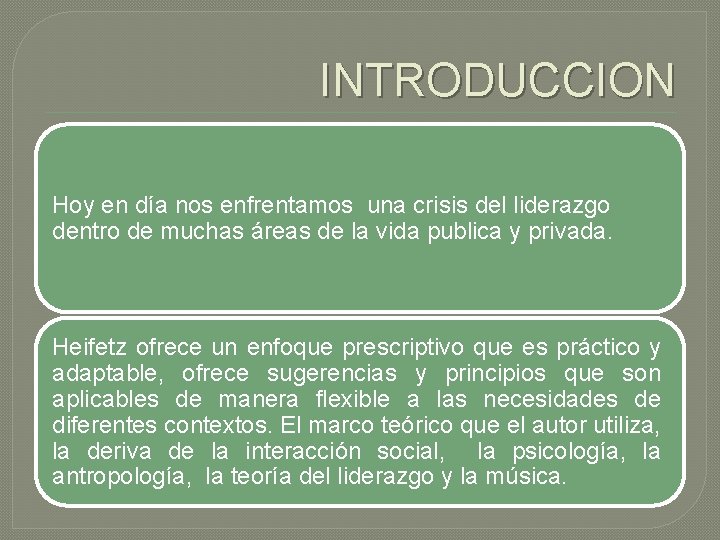 INTRODUCCION Hoy en día nos enfrentamos una crisis del liderazgo dentro de muchas áreas