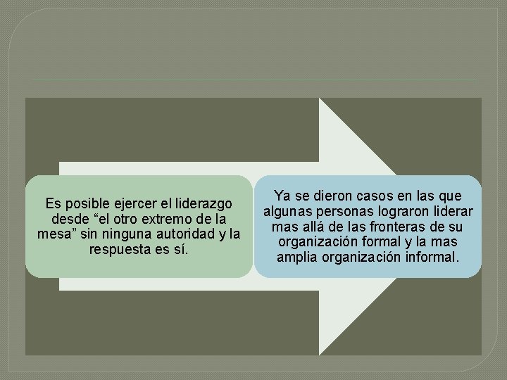 Es posible ejercer el liderazgo desde “el otro extremo de la mesa” sin ninguna