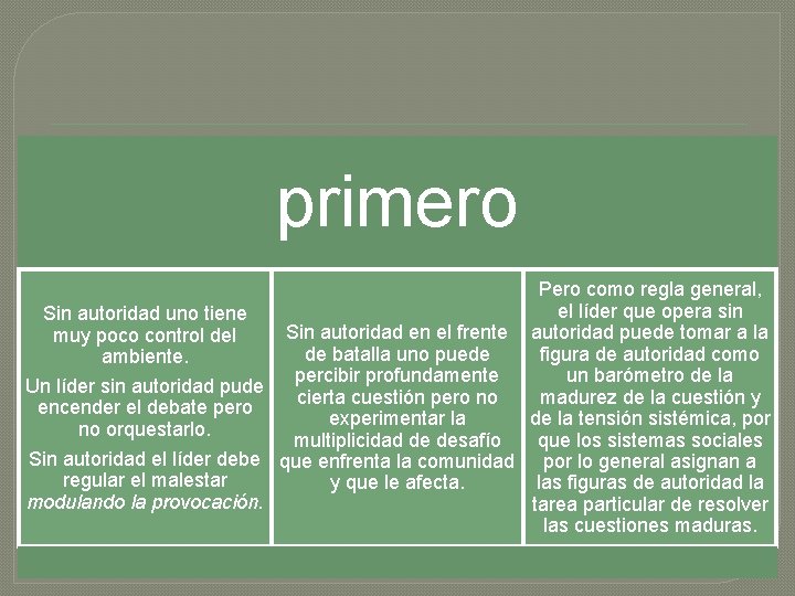 primero Pero como regla general, el líder que opera sin Sin autoridad uno tiene