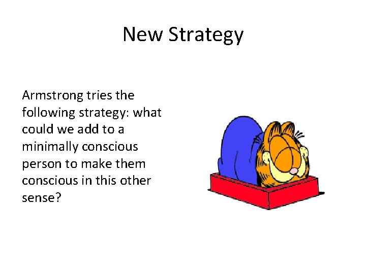 New Strategy Armstrong tries the following strategy: what could we add to a minimally