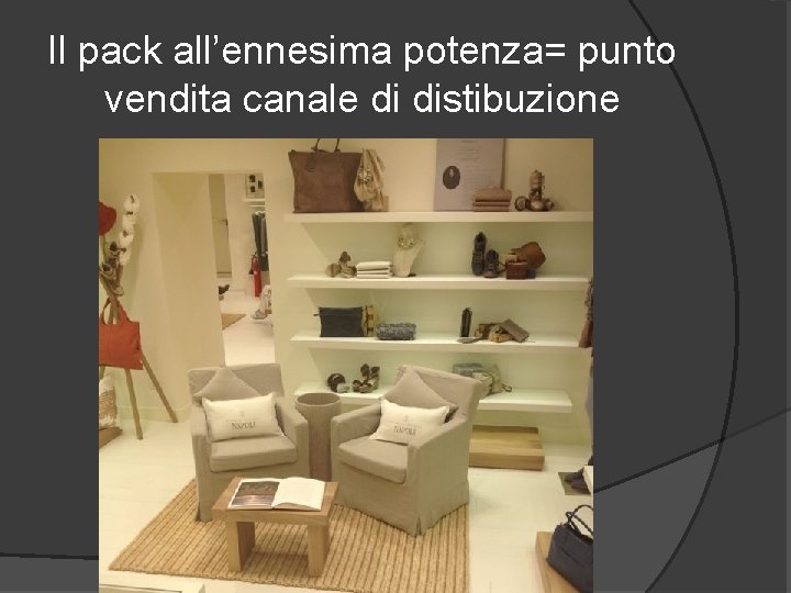 Il pack all’ennesima potenza= punto vendita canale di distibuzione 