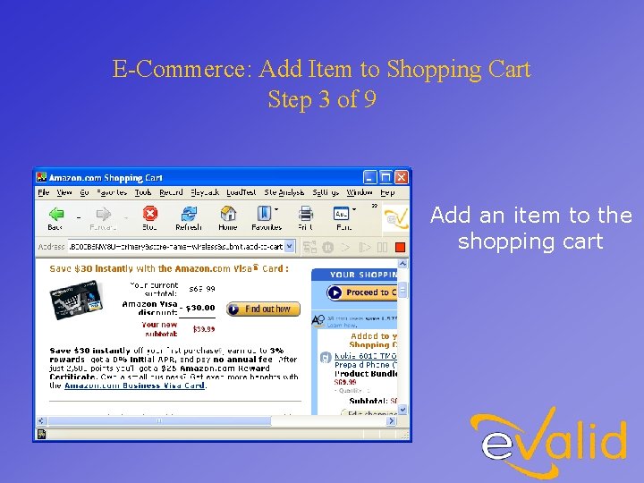 E-Commerce: Add Item to Shopping Cart Step 3 of 9 Add an item to