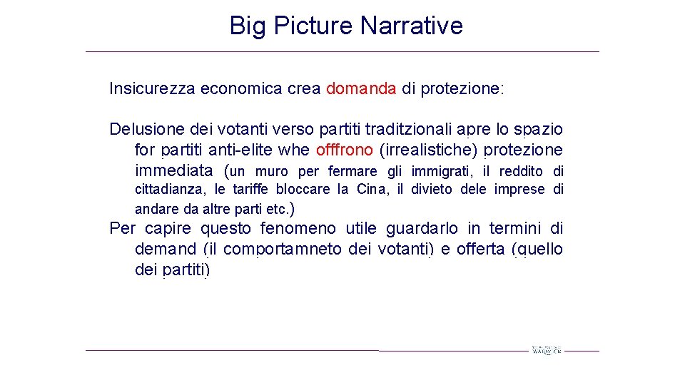 Big Picture Narrative Insicurezza economica crea domanda di protezione: Delusione dei votanti verso partiti