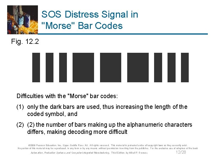 SOS Distress Signal in "Morse" Bar Codes Fig. 12. 2 Difficulties with the "Morse"