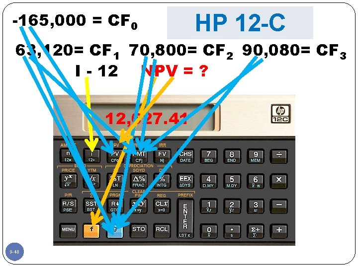 -165, 000 = CF 0 HP 12 -C 63, 120= CF 1 70, 800=