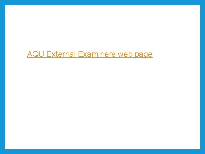 AQU External Examiners web page 