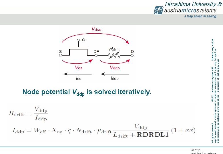 Node potential Vddp is solved iteratively. All rights reserved. © 2011 · austriamicrosystems AG.