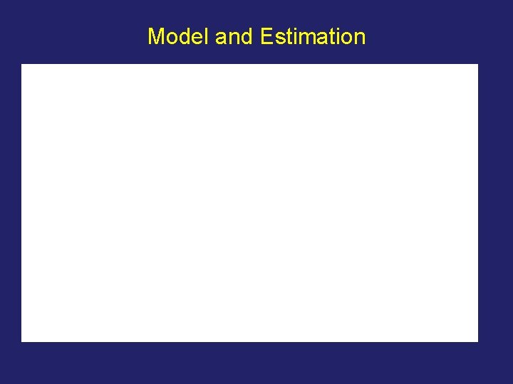 Model and Estimation 