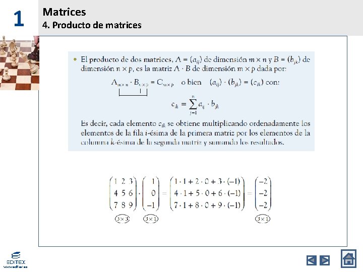 1 www. editex. es Matrices 4. Producto de matrices 