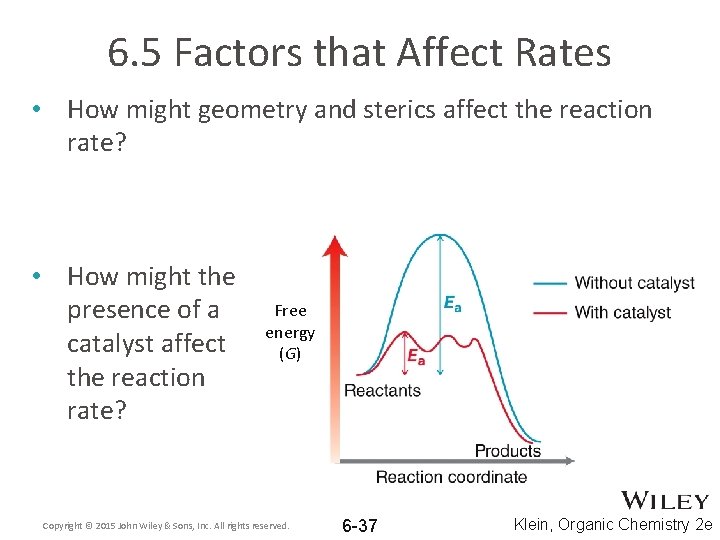 6. 5 Factors that Affect Rates • How might geometry and sterics affect the