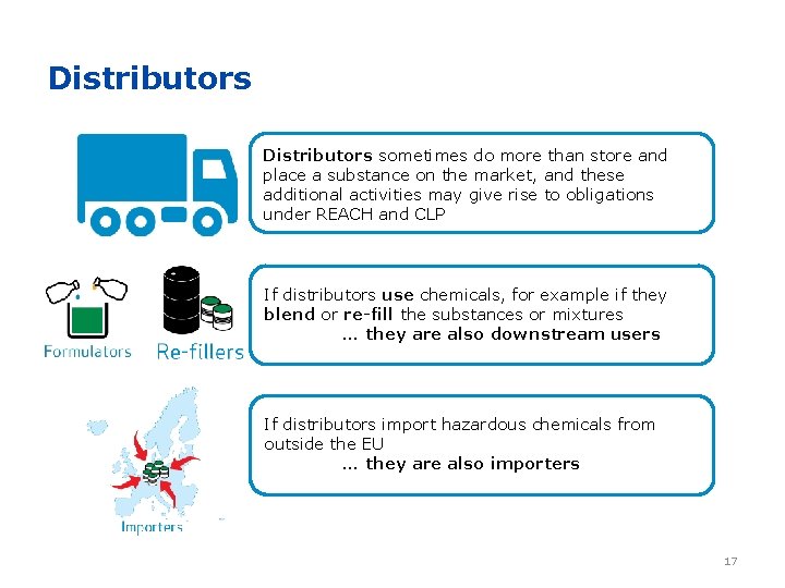 Distributors sometimes do more than store and place a substance on the market, and