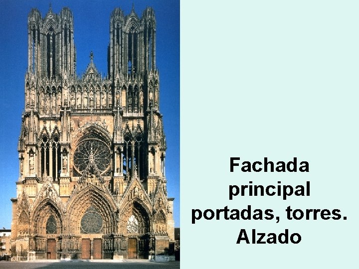 Fachada principal portadas, torres. Alzado 