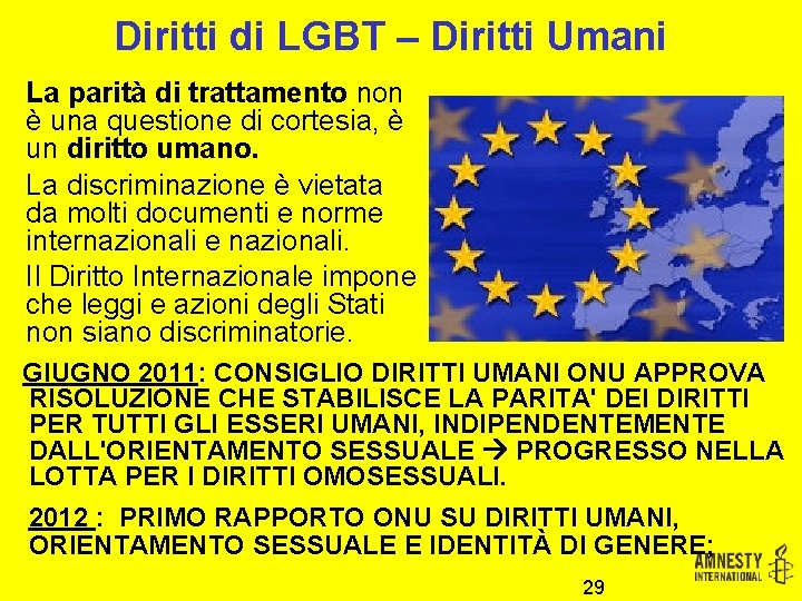 Diritti di LGBT – Diritti Umani La parità di trattamento non è una questione