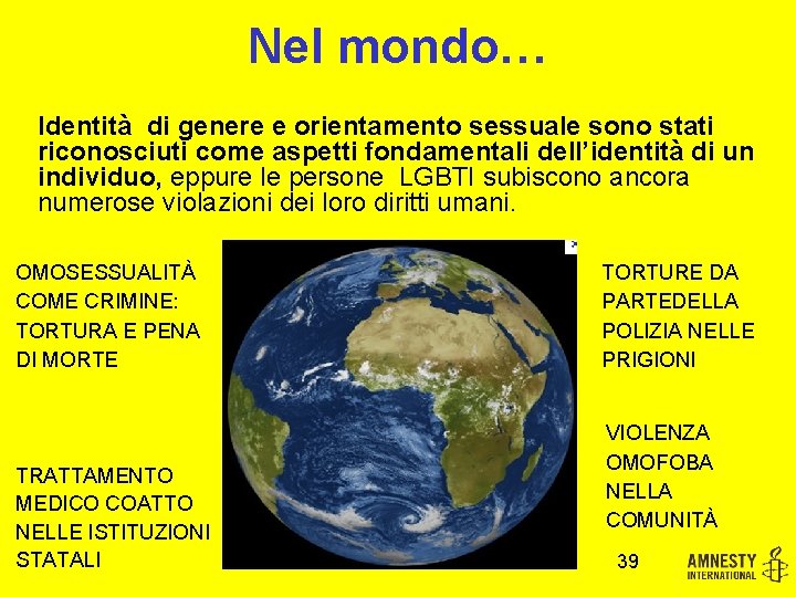 Nel mondo… Identità di genere e orientamento sessuale sono stati riconosciuti come aspetti fondamentali