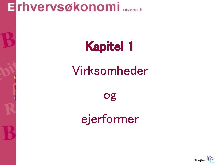 Kapitel 1 Virksomheder og ejerformer 