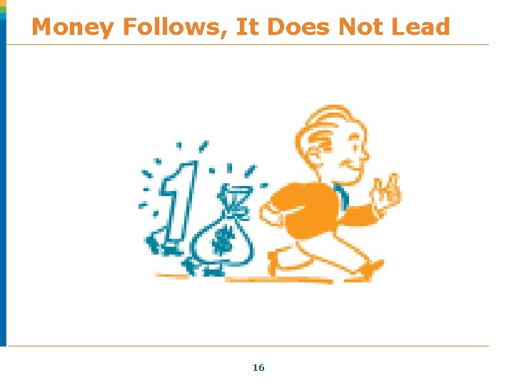 Money Follows, It Does Not Lead 16 Money Follows, It Does Not Lead 16