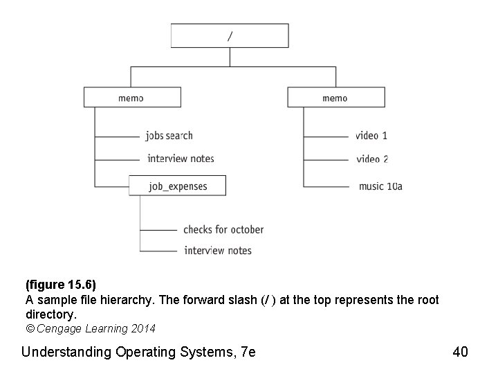 (figure 15. 6) A sample file hierarchy. The forward slash (/ ) at the