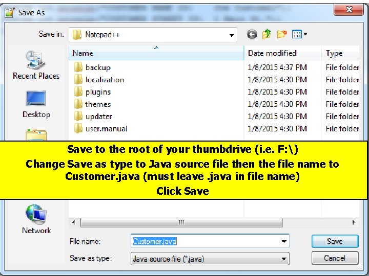 Running a pgm Start Notepad++, enter source code, and save file with type of
