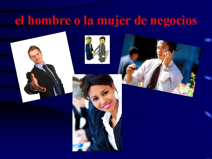 el hombre o la mujer de negocios 