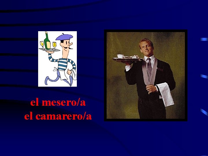 el mesero/a el camarero/a 