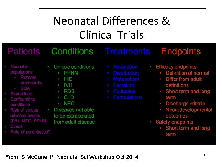 Neonatal Differences & Clinical Trials ILSI Health and Environmental Sciences Institute From: S. Mc.