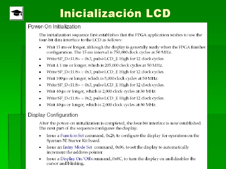 Inicialización LCD 