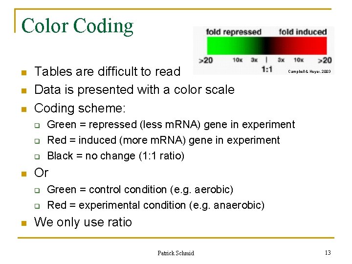 Color Coding n n n Tables are difficult to read Data is presented with Color Coding n n n Tables are difficult to read Data is presented with