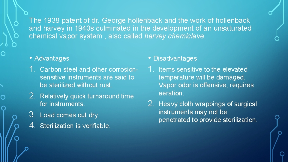 The 1938 patent of dr. George hollenback and the work of hollenback and harvey