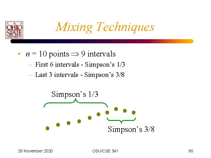 Mixing Techniques • n = 10 points 9 intervals – First 6 intervals -