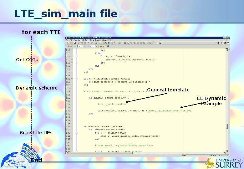 LTE_sim_main file for each TTI Get CQIs Dynamic scheme General template EE Dynamic Example