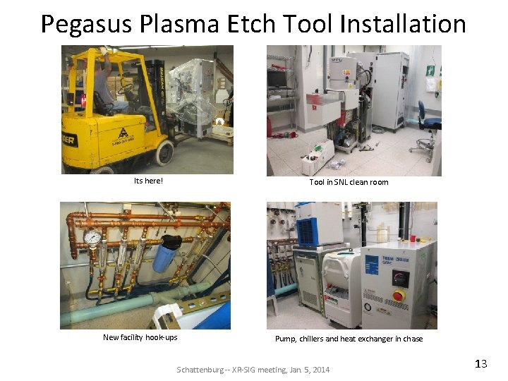 Pegasus Plasma Etch Tool Installation Its here! New facility hook-ups Tool in SNL clean Pegasus Plasma Etch Tool Installation Its here! New facility hook-ups Tool in SNL clean