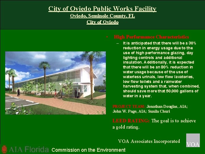 City of Oviedo Public Works Facility Oviedo, Seminole County, FL City of Oviedo •