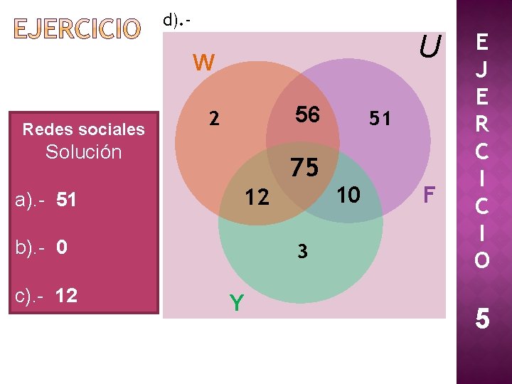 d). - U W Redes sociales 56 2 Solución a). - 51 75 12 d). - U W Redes sociales 56 2 Solución a). - 51 75 12