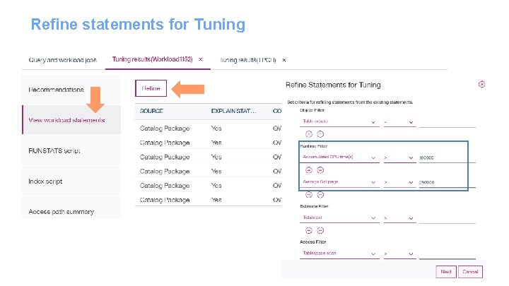 Refine statements for Tuning 
