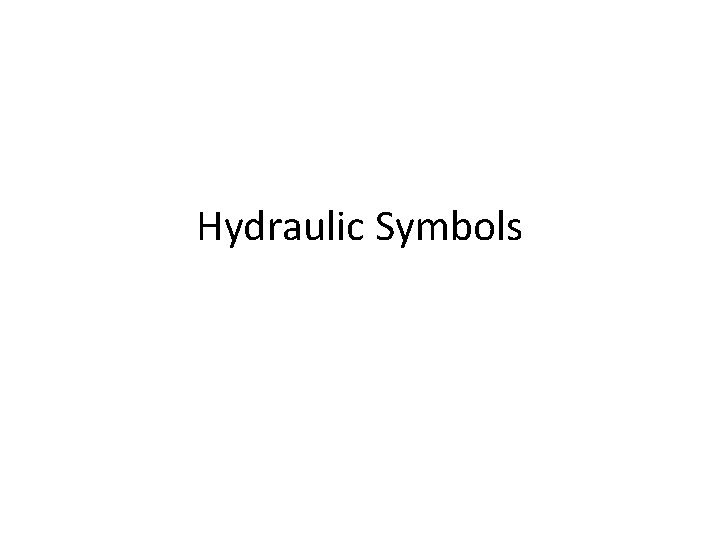 Hydraulic Symbols 