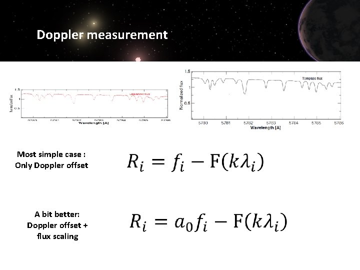 Doppler measurement Most simple case : Only Doppler offset A bit better: Doppler offset