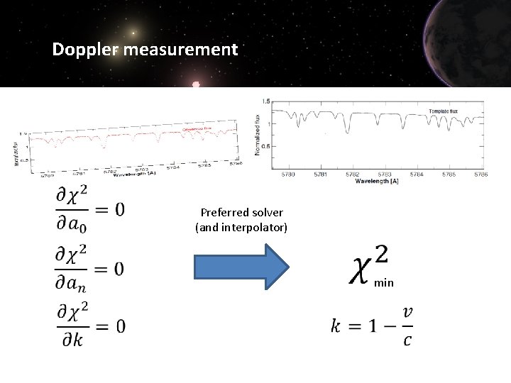 Doppler measurement Preferred solver (and interpolator) min 