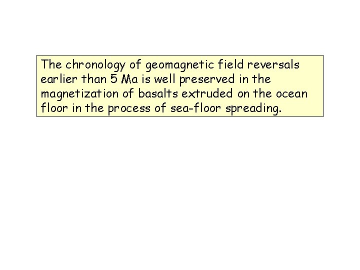 The chronology of geomagnetic field reversals earlier than 5 Ma is well preserved in