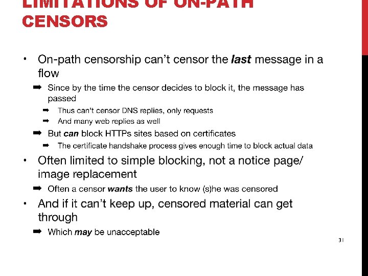 LIMITATIONS OF ON-PATH CENSORS 