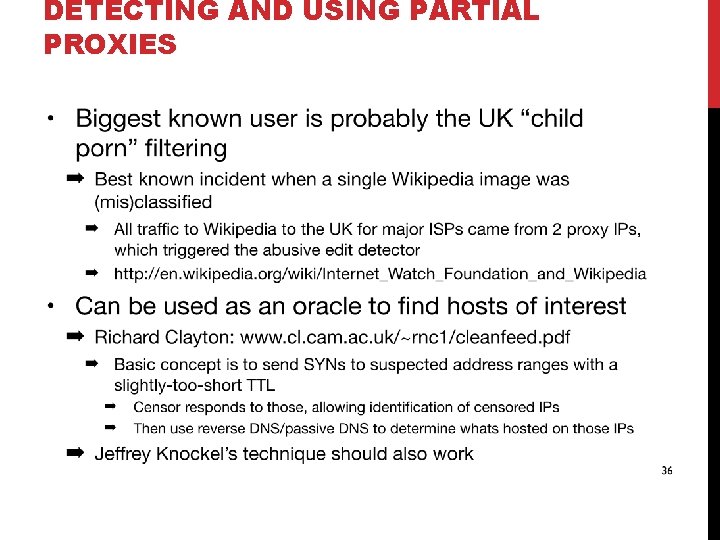 DETECTING AND USING PARTIAL PROXIES 