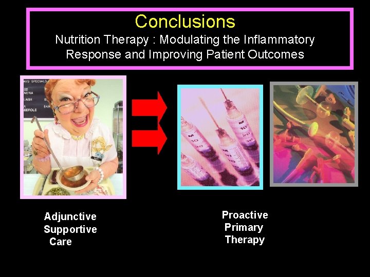 Conclusions Nutrition Therapy : Modulating the Inflammatory Response and Improving Patient Outcomes Adjunctive Supportive